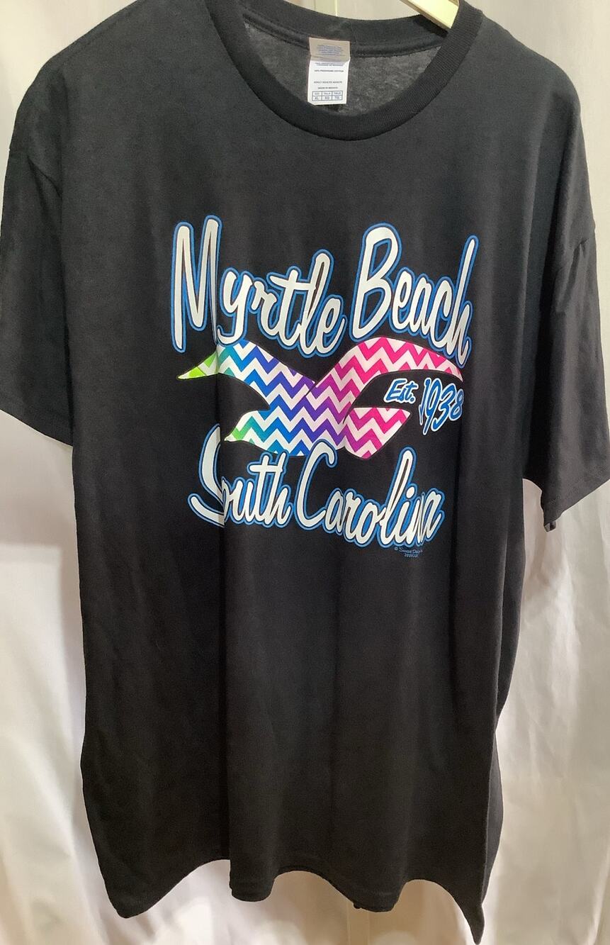 Delta Pro Weight Shirt Mens XL Black Myrtle Beach South Carolina Graphic Tee